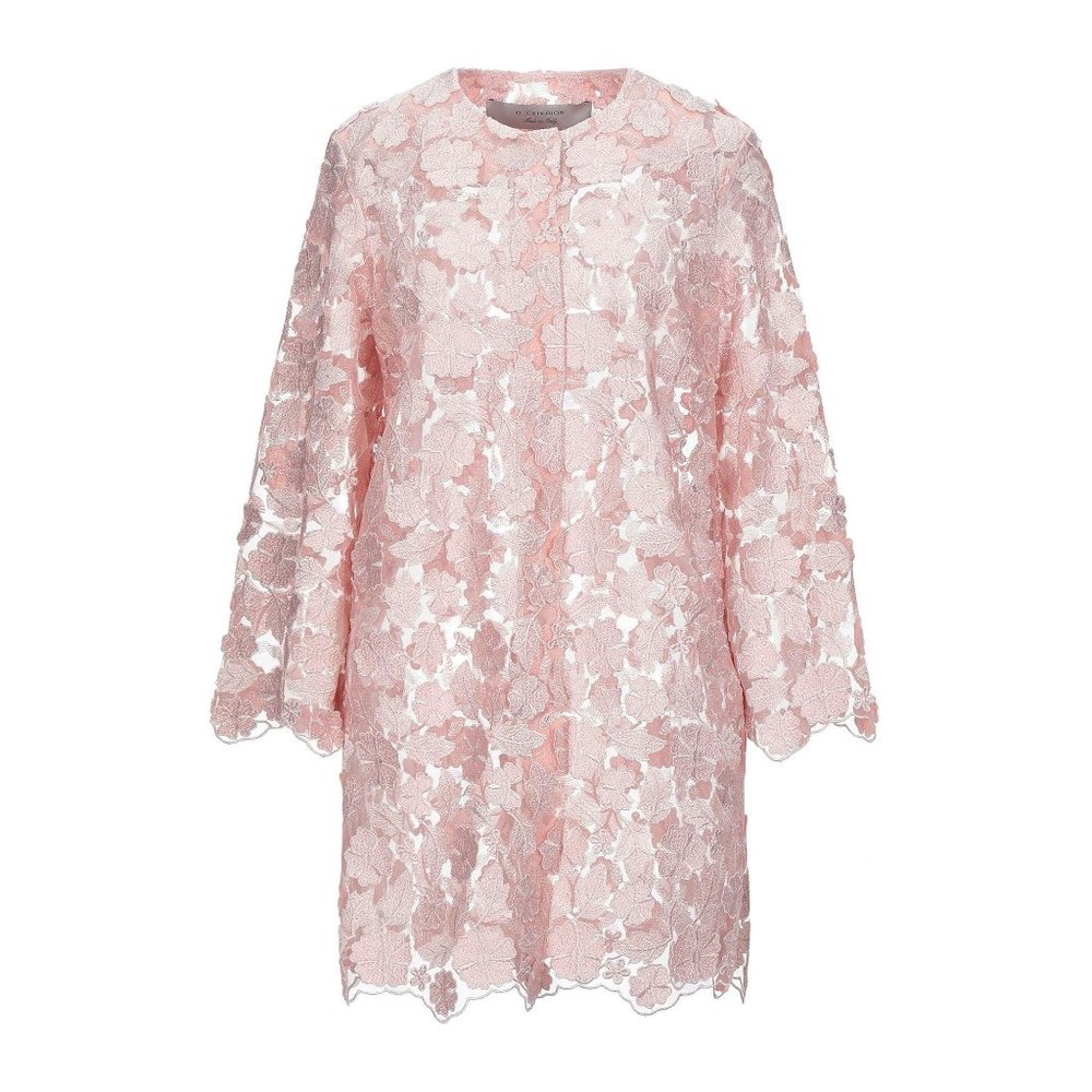 Chic Embroidered Tulle Jacket Blush